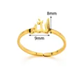 Detalle del diseño Allah de 8mm x 9mm en anillo ajustable de acero inoxidable dorado - Estilo Árabe Allah (JZ6087)