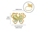 Detalle de dimensiones del anillo mariposa con altura 16mm y diámetro interno 18mm - Dorado / Estilo Mariposa de Piedra Ojo de Gato en Forma de Pera (JZ7953G)