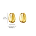 Polished 18K gold hoop earrings with dimensions 17mm outer and 8mm inner diameter - Polished Arc Huggie Style (G255869)