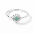 Detailed view of turquoise gemstone ring with intricate geometric silver hollow pattern - Hollow Geometric Turquoise Style (JZ808S-T)