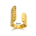 Detailed macro view of 18k gold plated ring with hammered texture and 20mm diameter - Hammered Pattern Style (6194)