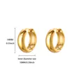 Polished 18K gold plated chunky hoop earrings with 14mm outer diameter dimensions - Polished Chunky Hoop Style (G256128) / Gold