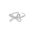 Elegant adjustable silver-tone bow ring made of durable titanium steel for women - Bowknot (JZ6064P) / Silver (JZ6064P)