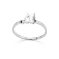 Adjustable silver Arabic calligraphy ring made of stainless steel with Sabr design - Allah Calligraphy Style (JZ6087P) / Silver