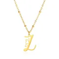 Detail of golden stainless steel satellite chain with letter L and butterfly pendant - Letter Z Style