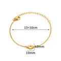 Detail of 18K gold stainless steel sun pendant bracelet with adjustable extension chain - Sun Shaped Pendant Style (G706461)