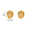Detail view of gold spiral knot stud earrings measuring 15mm with polished finish - Spiral Twist Style (G126299) / Gold