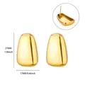 Detail view of 27mm gold-plated teardrop earrings with polished finish and dimensions - Fluid Water Drop (G125919) / Gold
