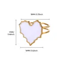 Detail view of 18K gold plated heart ring with size measurements of 18mm and 17mm - Heart Enamel Style (G9056833)