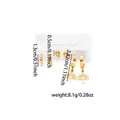 Dreiteiliges goldenes Edelstahl-Ohrring-Set mit Lebensbaum-Anhängern und Steckern - Gold Lebensbaum Stil (E0745)