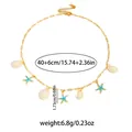 Set collana con stella marina e conchiglia dorata con catena a graffetta e ciondoli - Collana Multipla Stella Marina Conchiglia 0520