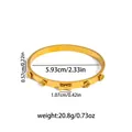 Golden open bangle with rose flower and bowknot charms, diameter size measurements - Bowknot Rose Bracelet (0188)