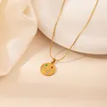Gold plated zodiac necklace with colorful star enamel and white zircon stones - Libra