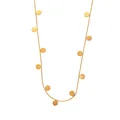Elegant gold-tone stainless steel necklace featuring ten small solid hexagonal pendants - Geometric Hexagon Stainless Steel Necklace - Gold