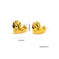 Goldene unregelmäßige Ohrringe in Herzform mit strukturierter Oberfläche, 2 cm breit - Unregelmäßiges Herz Stil (0131)