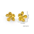 Elegante goldene Ohrstecker in Form einer fünfblättrigen Blume mit Hochglanzpolitur - Fünfblättriger Blumenstil (0133)