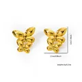 Goldene Doppel-Schmetterlingsohrringe, Größe 3cm x 2,5cm, hochglanzpoliertes Design - Doppel Schmetterling Stil (0134)