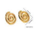 Poliierte goldene Spiralohrstecker mit kühnem, abstraktem 3D-Geometriedesign - Spiralwirbel Stil (0349)