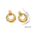 Goldene Edelstahl-Ohrringe im Vintage-Stil mit Maßen und strukturierter Optik - Ring Stil (0350)