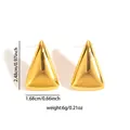 Vergoldete Edelstahl-Ohrringe in Dreiecksform mit glatter polierter Oberfläche für Damen - Gold Dreieck Stil (0799)
