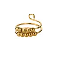 Polierter goldener Fidget-Ring mit zehn rotierenden Perlen zur Linderung von Angstzuständen - Gold 3