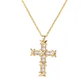 Detail of gold cross pendant with cubic zirconia and signature X-shaped cross symbols - Gold 'X' Strap Vintage Cross (G30805307)