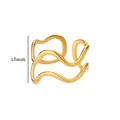 Dettaglio macro dell'anello a doppia onda in oro 18K con misura di 15mm - Stile Linee Fluide Sovrapposte Multistrato (JZ6112)