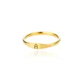 Minimalistischer goldener Edelstahlring mit A-Gravur und polierter Spiegeloberfläche - Englischer Buchstabe A / Größe 7 / Gold