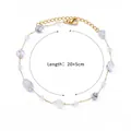 Detail of 18K gold-plated anklet with natural stones and lobster clasp, length 20+5cm - Rutilated Quartz Effect Ore Style (G609364G-4)