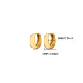 Detail view of 18K gold-plated chunky hoop earrings with 13mm diameter measurements - 13mm Chunky Hoop (E5633) / Gold