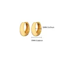 Detailed dimension guide for 18K gold plated thick hoop earrings measuring 17mm by 12mm - Thick Oval Huggie Style (G125635)
