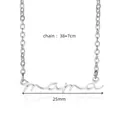 Macro shot of silver Mama pendant necklace showing 38+7cm chain and 25mm dimensions - Silver-Small