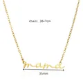 Macro detail of golden MAMA script pendant with 35mm width and refined O-chain links - Gold - Large