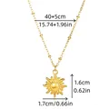 Detaillierte Größentabelle für goldene Sonnenanhänger-Halskette mit 40+5cm Kettenlänge - Gold Gestreuter Sonne Stil (G4266969)