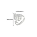 Silver cat-shaped ring with hammered texture showing dimensions 24mm by 17mm - Hammered Cat Style (P6107647) / Silver