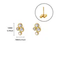Elegante 18K vergoldete Kleeblatt-Ohrstecker mit funkelnden klaren Zirkonia-Steinen - Vier-Stein-Cluster-Stil (E5909G)
