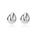 Minimalist silver teardrop hoop earrings with high-polish finish and sleek aesthetic - Smooth Waterdrop Style (E2311S-6) / 18K Gold / Silver