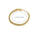 Detail van gouden schakelarmband met karabijnsluiting met de afmeting van 16+3 cm - 16+3cm / Goud Tarwe Gevlochten Ketting (G5121791)