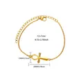 Gold stainless steel Ankh bracelet details with size markings 12+7cm length and 20x13mm pendant - 12+7cm / Gold Ankh Style (G5221883)