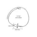 Silver stainless steel Ankh cross bracelet with adjustable link chain for women - 12+7cm / Silver Ankh Style (P5221883)