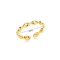 Detail of evil eye ring with white zircon stones and adjustable gold band - Adjustable Open / White Zirconia Style (JZ6325) / Gold White