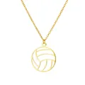 Gepolijste gouden ketting met een holle volleybal hanger en fijne metalen schakelketting - Goud