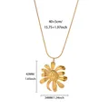 Detailed size parameters for 18K gold plated daisy flower necklace and snake chain - Gold Large Daisy Necklace (G8077180) / 40+5cm (Pendant 42x34mm) / Gold