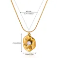 Detail van de gouden titanium ketting met vloeibare lava-hanger en ronde zirkonia - Lava Textuur Ovaal Zirconia Stijl (G127563)