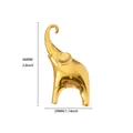 Polished gold elephant ornament showing dimensions of 66mm height and 29mm width - Elephant Style (G825299)