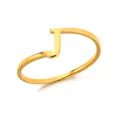 Minimalistische goudvergulde roestvrijstalen open ring met de letter J ontwerp - Letter J Stijl