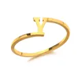 Minimalistische gouden open ring met een driedimensionaal letter Y ontwerp voor dames - Letter Y Stijl