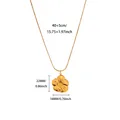 Detailed dimensions of 18K gold flower pendant and delicate snake chain necklace - Gold Textured Flower Necklace (G8087484) / 40+5cm (Pendant 22x18mm) / Gold