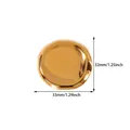 Detailed macro view showing the precise dimensions of a golden irregular round brooch - Irregular Round Mirror Style (G122313)