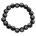 Hip hop beaded bracelet featuring retro black billiards number 8 ball design for women - Infinity Bracelet